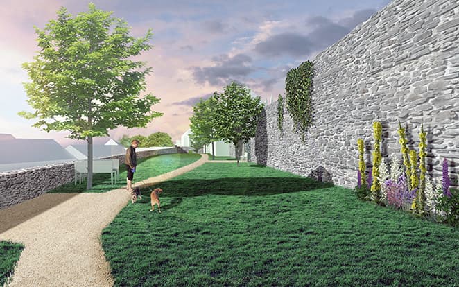 Rekonstrukce hradebního parkánu v Kadani